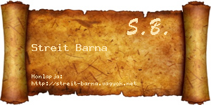 Streit Barna névjegykártya